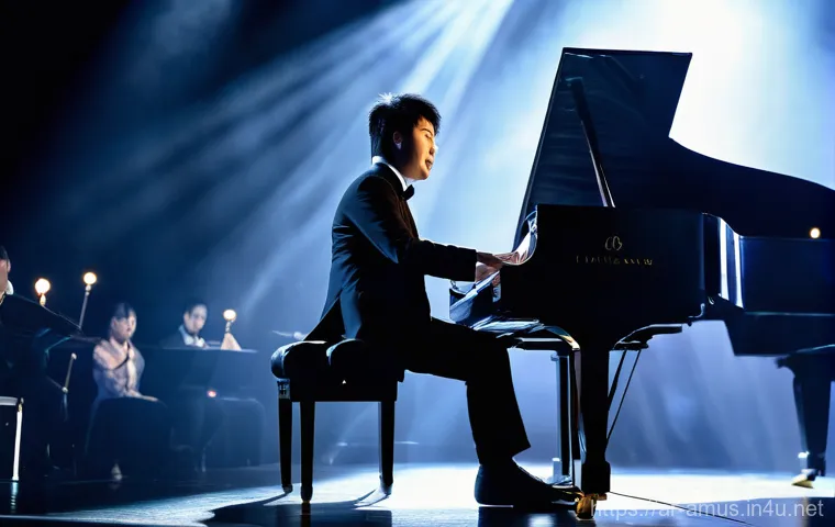 Lang Lang의 클래식 음악과 크로스오버 시도 - **Prompt 1: Dynamic Classical Performance**
    "A stunning, high-resolution photograph of world-ren...
