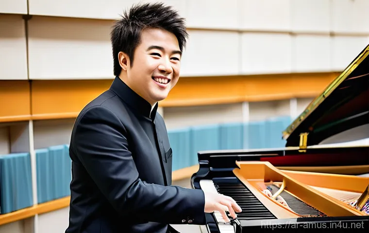 Lang Lang의 클래식 음악과 크로스오버 시도 - **Prompt 1: Dynamic Classical Performance**
    "A stunning, high-resolution photograph of world-ren...
