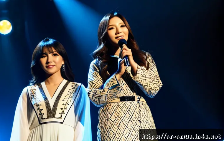 Home 15 Hebe Tien과 S H E에서 솔로 활동으로의 변화 - Photorealistic editorial concert scene illustrating a Taiwanese female pop singer’s transition from ...